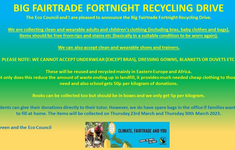 Image of Big Fairtrade Fortnight Recycling Drive